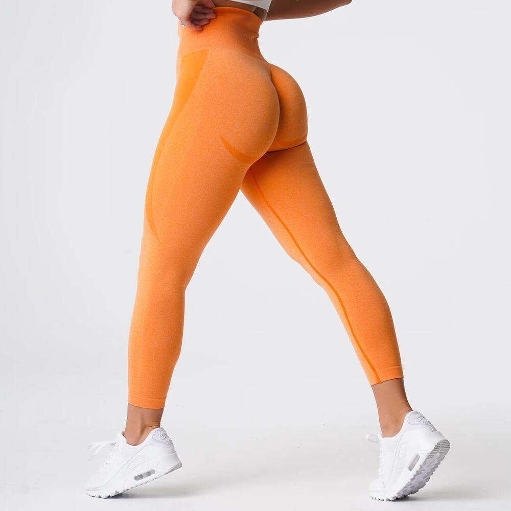 NVGTN Sunset Orange Contour Seamless High Waisted Workout Leggings Size XS